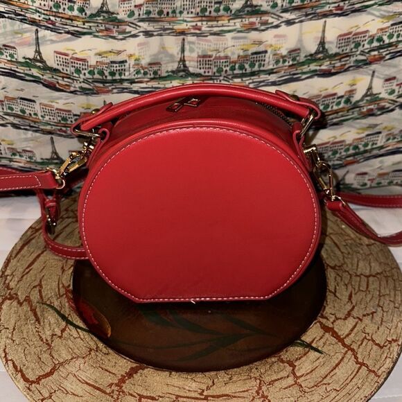 Beautiful Red Bow tie Faux Leather Small Canteen Shape Crossbody Bag - Picture 2 of 10